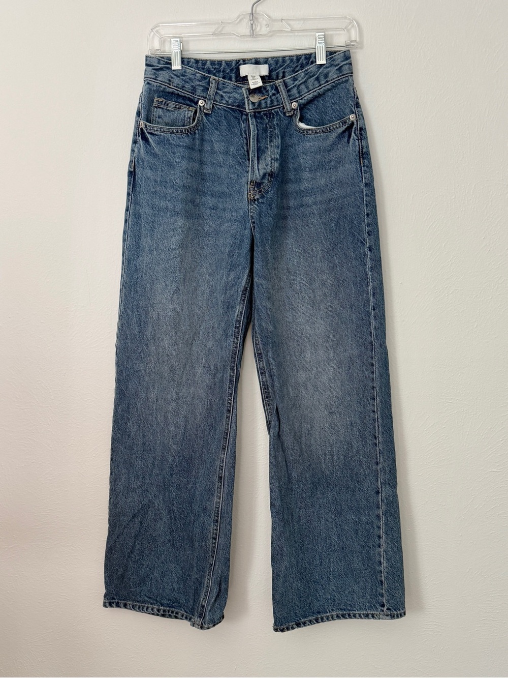 H&M High Rise Baggy Wide Leg Vintage Style Jeans Size 4